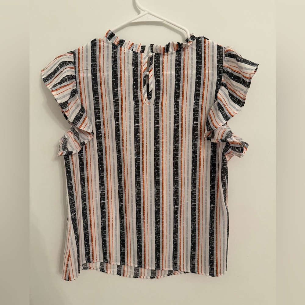 Striped Ruffle Sleeve Top - Picture 5 of 5